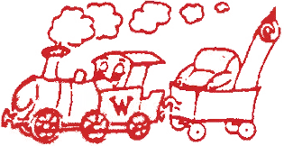 Whistle Steam Cleaners hand-drawn steam train logo
